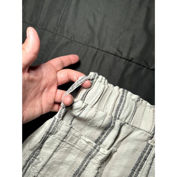 SO stripe minimalist linen coastal pull on pants womens medium boho chic flowy - Picture 8 of 10